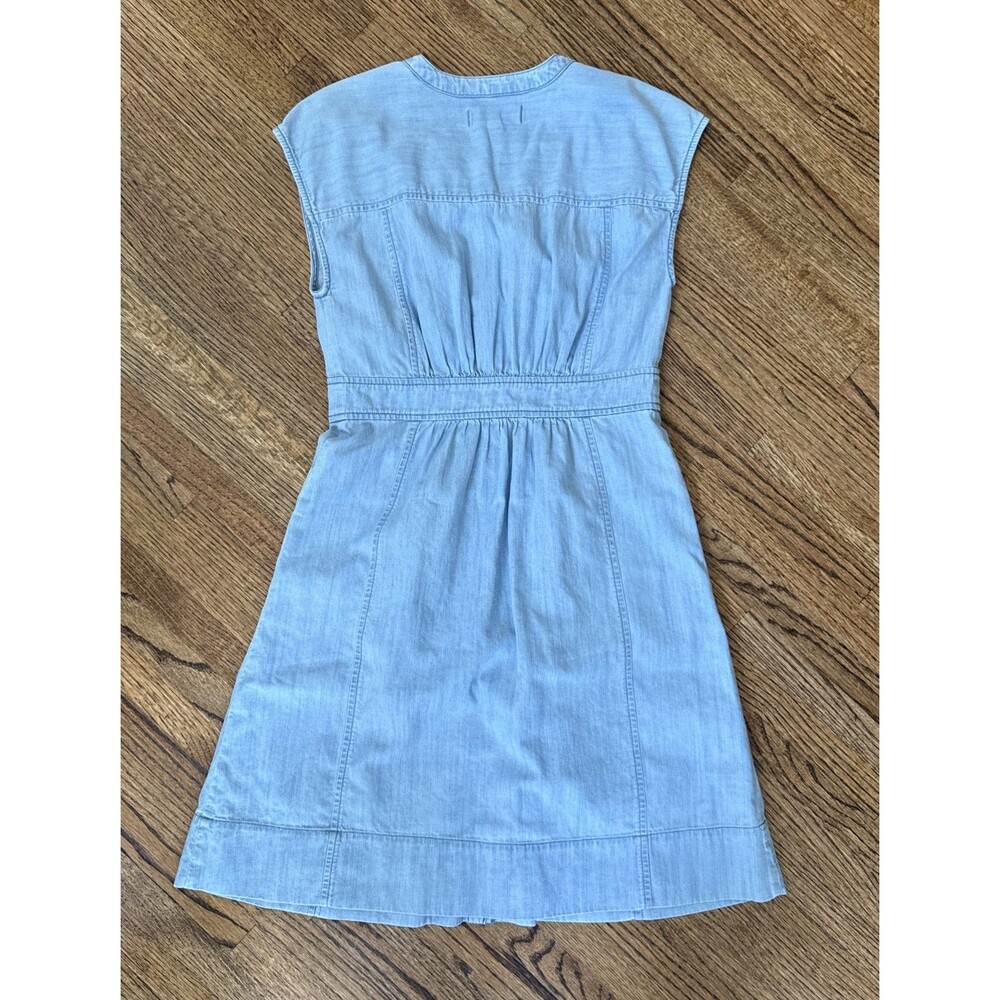Madewell Light Blue Button-Front Cap - Sleeve Midi Dress- Size 00 - Picture 4 of 6